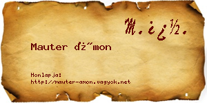 Mauter Ámon névjegykártya